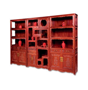新古典风尚·雅致珍藏 新会圣宝红古典家具厂多宝格与书柜产品鉴赏